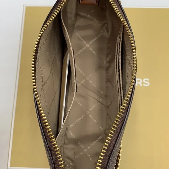 MICHAEL KORS GIFTABLE SHOULDER BAG & CARD HOLDER BOXED SET BROWN SIGNATURE COLOR - Picture 9 of 16